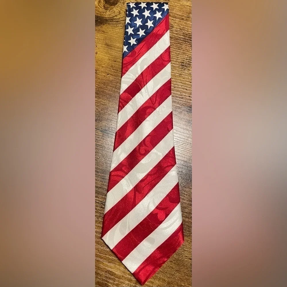 🌟HP🌟 AMERICAN FLAG HAND MADE Tie Steven Harris Necktie Patriotic United USA